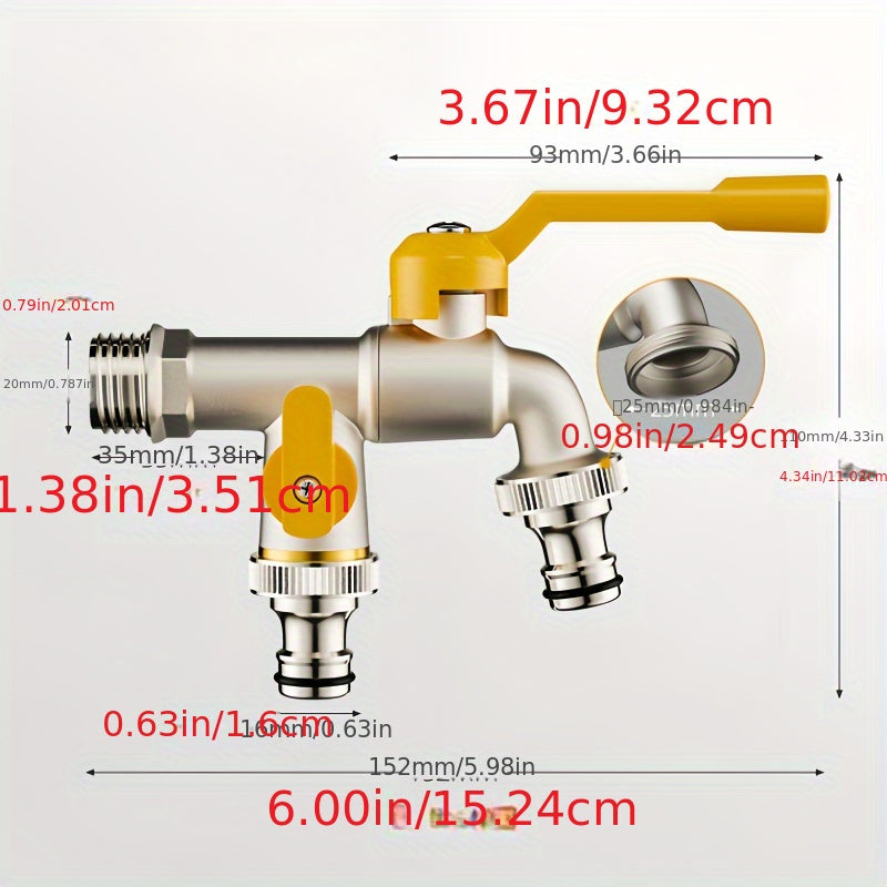 Латунный уличный садовый кран с двумя выходами, противообледенение, устойчивость к ржавчине, легкая установка
