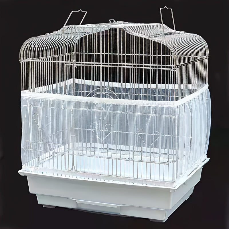 Stretchable Bird Cage Seed Catcher Mesh Skirt Prevents Mess for Parrots