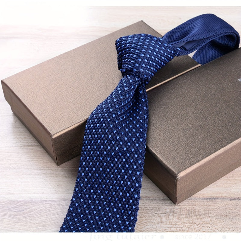 Men's Slim Knit Tie Casual Wear 6cm Wide Polyester British Style