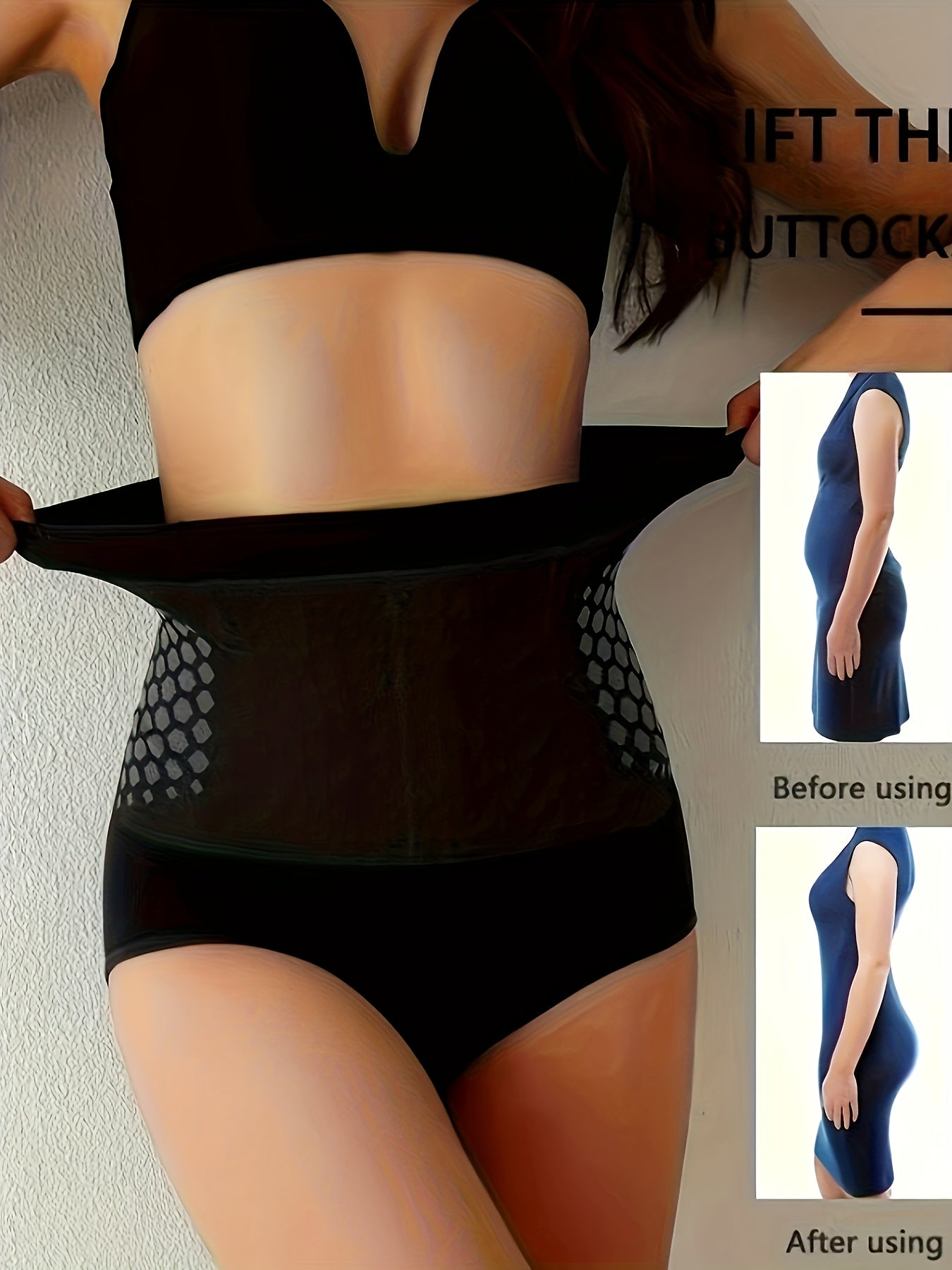 Thermal High-Waist Shapewear Panty for Women Tummy Control Slimming Solid Nylon