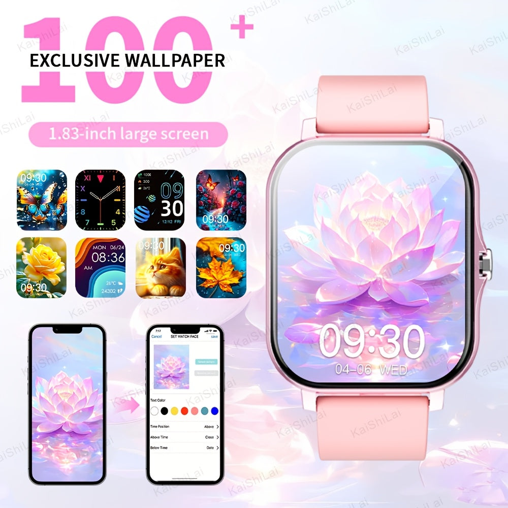 2025 1.83-Inch Smartwatch with Wireless Calling, Exercise Modes, Weather Forecast and Notifications for Android and iPhone