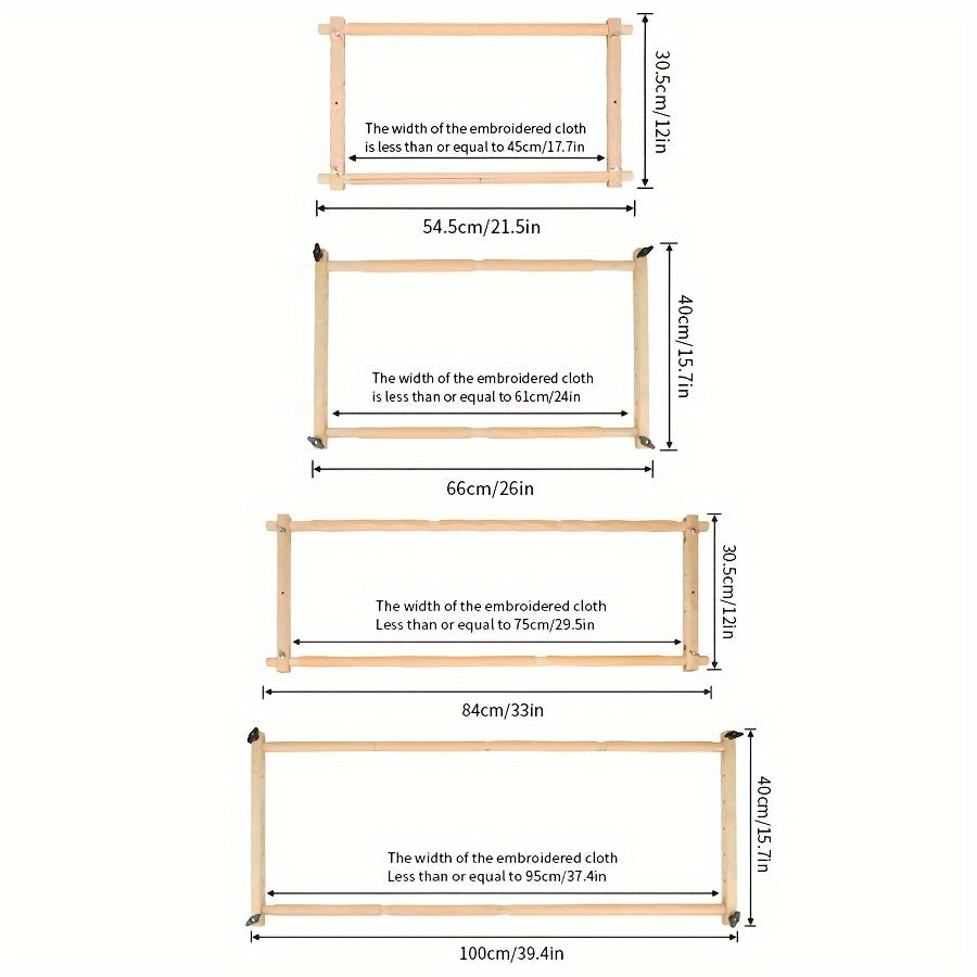 Portable Beech Wood Embroidery Stand for Cross Stitch Sewing with Detachable Clip