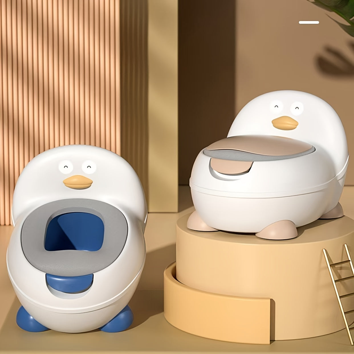 Bolalar uchun O'rdak Shaklidagi Kichik Tualet - Portativ, Tozalash Oson, Pushti yoki Ko'k Rangda Mavjud, Yosh Bolalar uchun Tualet O'rindig'i