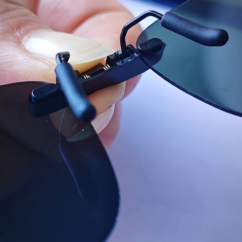 Two Pairs Clip-On Fit Over Glasses for Women and Men Outdoor Driving Eyewear Accessories