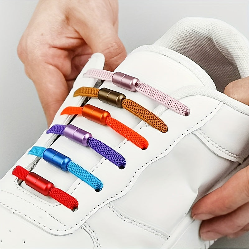 Unisex Elastic No-Tie Shoelaces for Sneakers - Durable Lightweight Assorted Colors