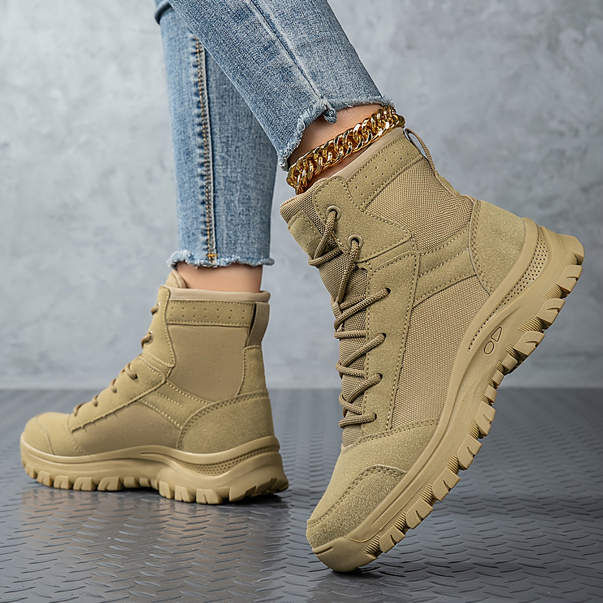 Women's Tactical Boots High-Top for Hiking Outdoor Training Breathable Lightweight