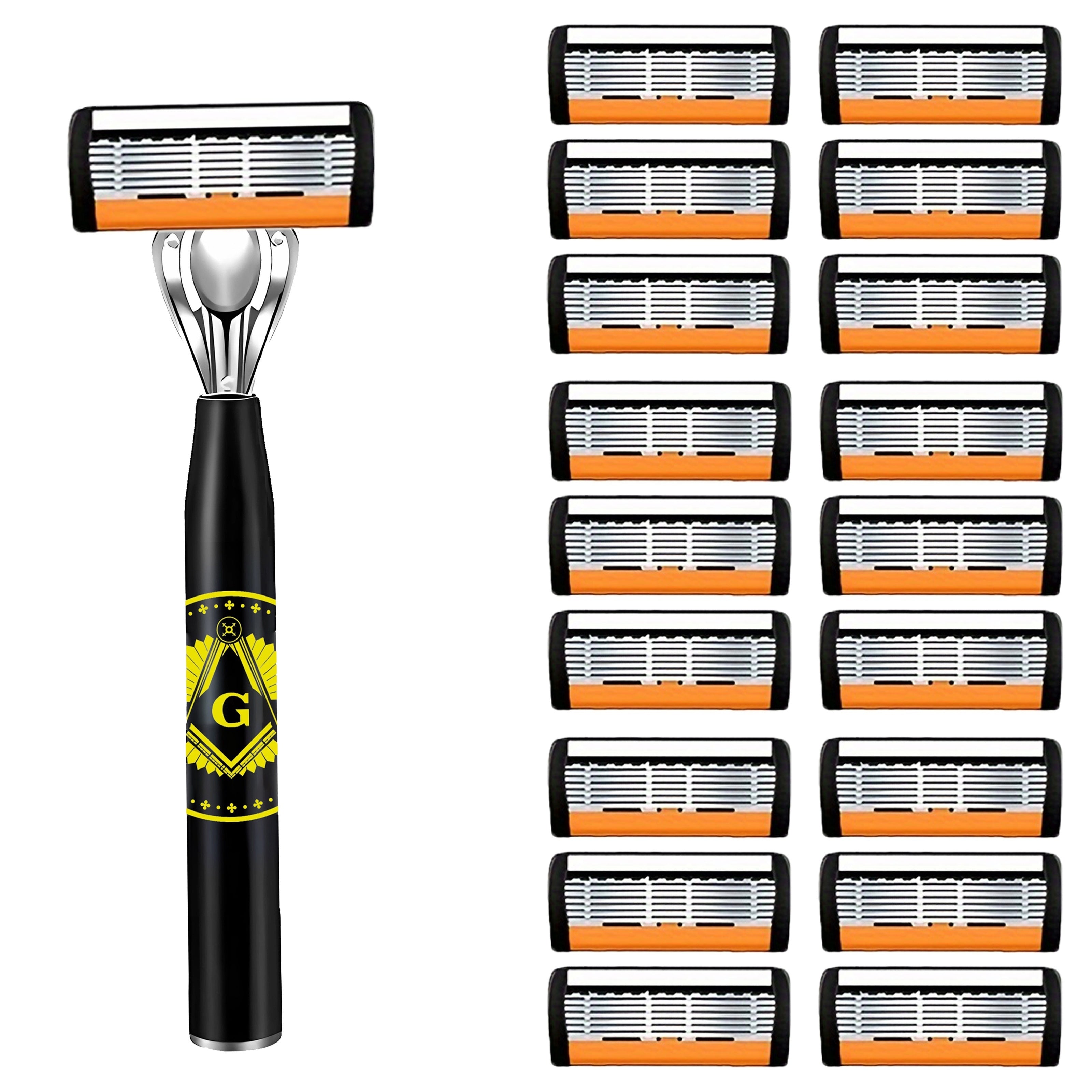 Men's Safety Razor Set with Ultra-Sharp Blades Ergonomic Handle Stainless Steel Head