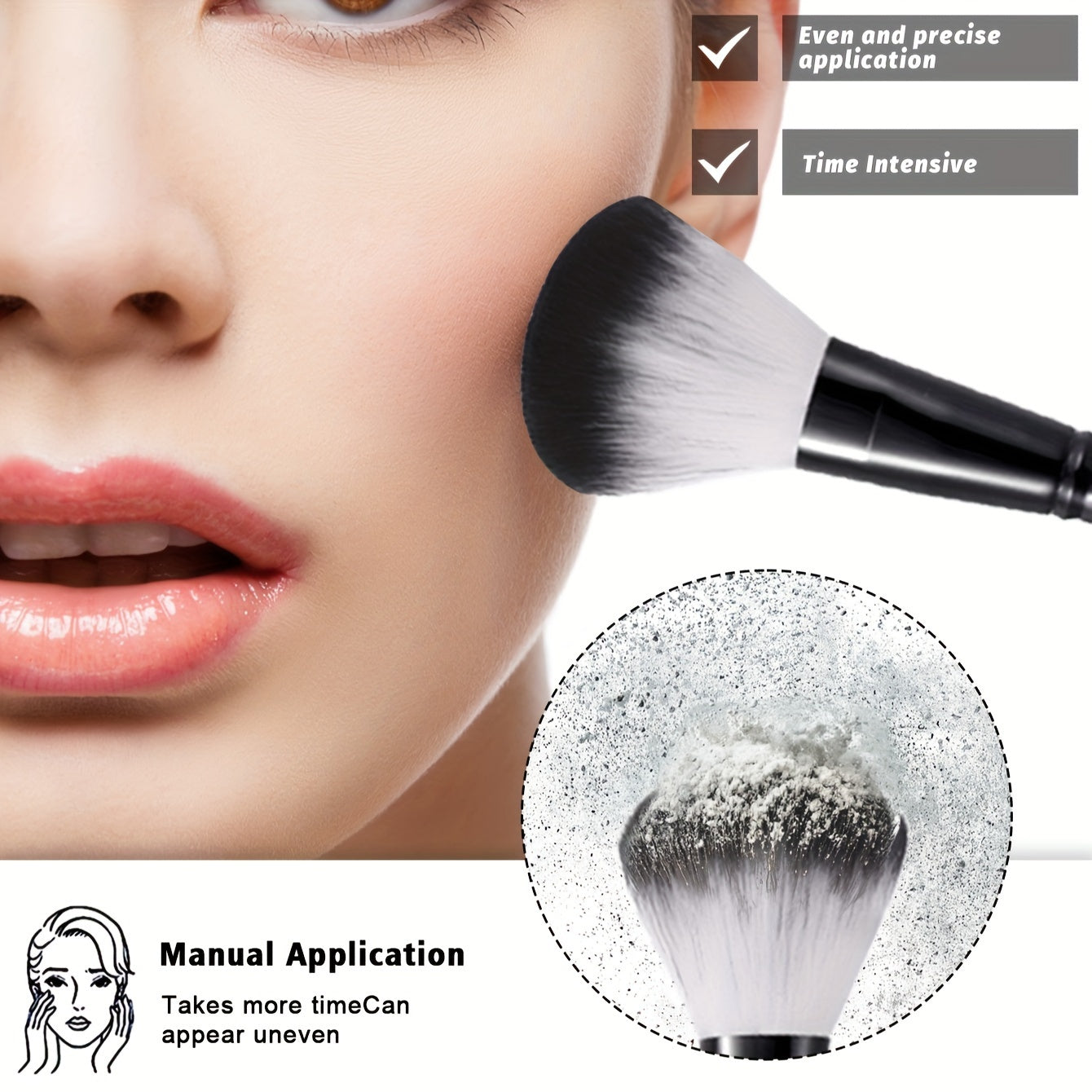 Naylon tolalar bilan makiyaj cho'tkasi to'plami, ABS plastik tutqichlar, uniseks yuvish sumkasi, kirpik buruvchi, gubkalar, silikon tozalash idishi, palma cho'tkasi - fondyot, qizarish va kukun qo'llash uchun to'liq to'plam