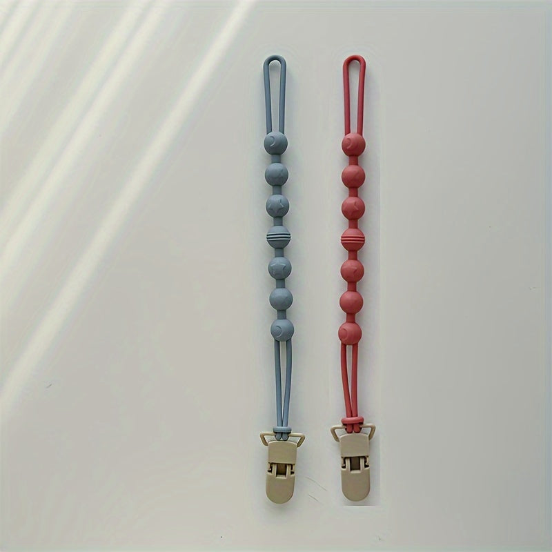 Set of 3 Baby Pacifier Clips Non-Toxic Silicone Gender-Neutral Durable and Long-Lasting