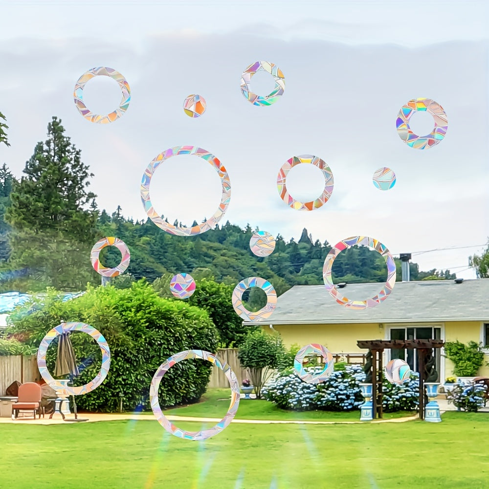 Contemporary PVC Static Cling Glass Decals Rainbow Sun Catcher Window Film 22.8cm Diameter Pack