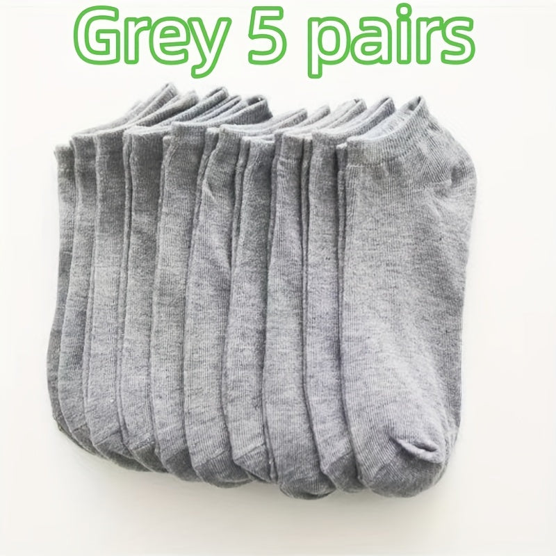 Men's Invisible Boat Socks Solid Color Summer Casual Low-Cut 6 Pairs