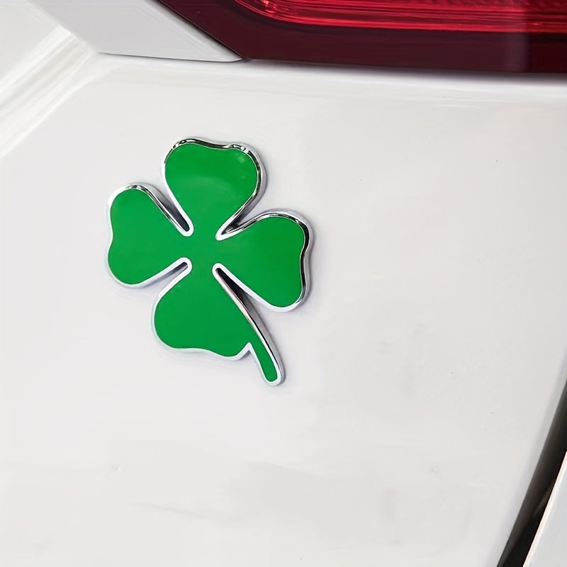 Metal Car Emblem Four-Leaf Clover Durable Exterior Decor for Vehicles
