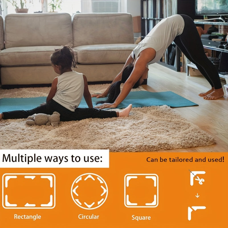 4/8pcs Black Silicone Non-Slip Rug Pads for Carpet Grip and Anti-Curl Backing