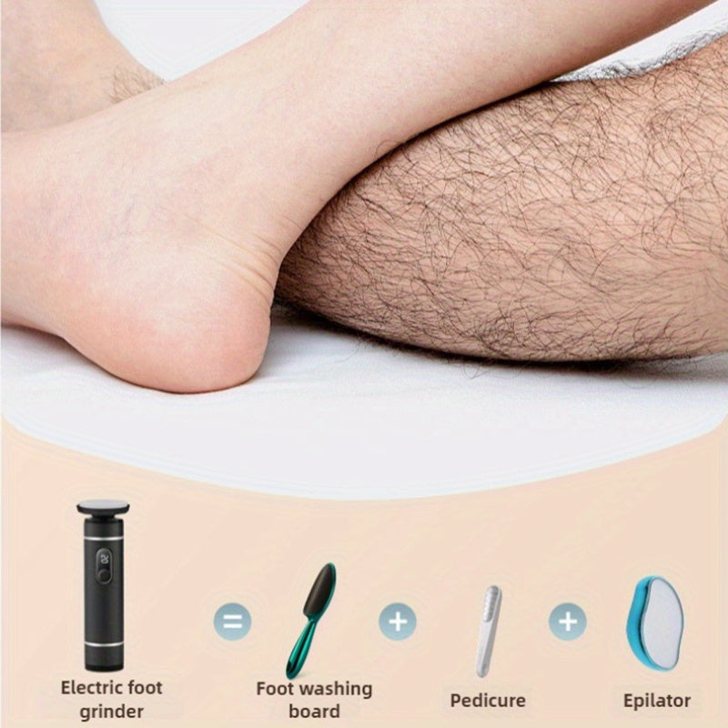 Rechargeable Electric Foot Grinder with 2-in-1 Design, LCD Display, USB Charging, 1200mAh Battery