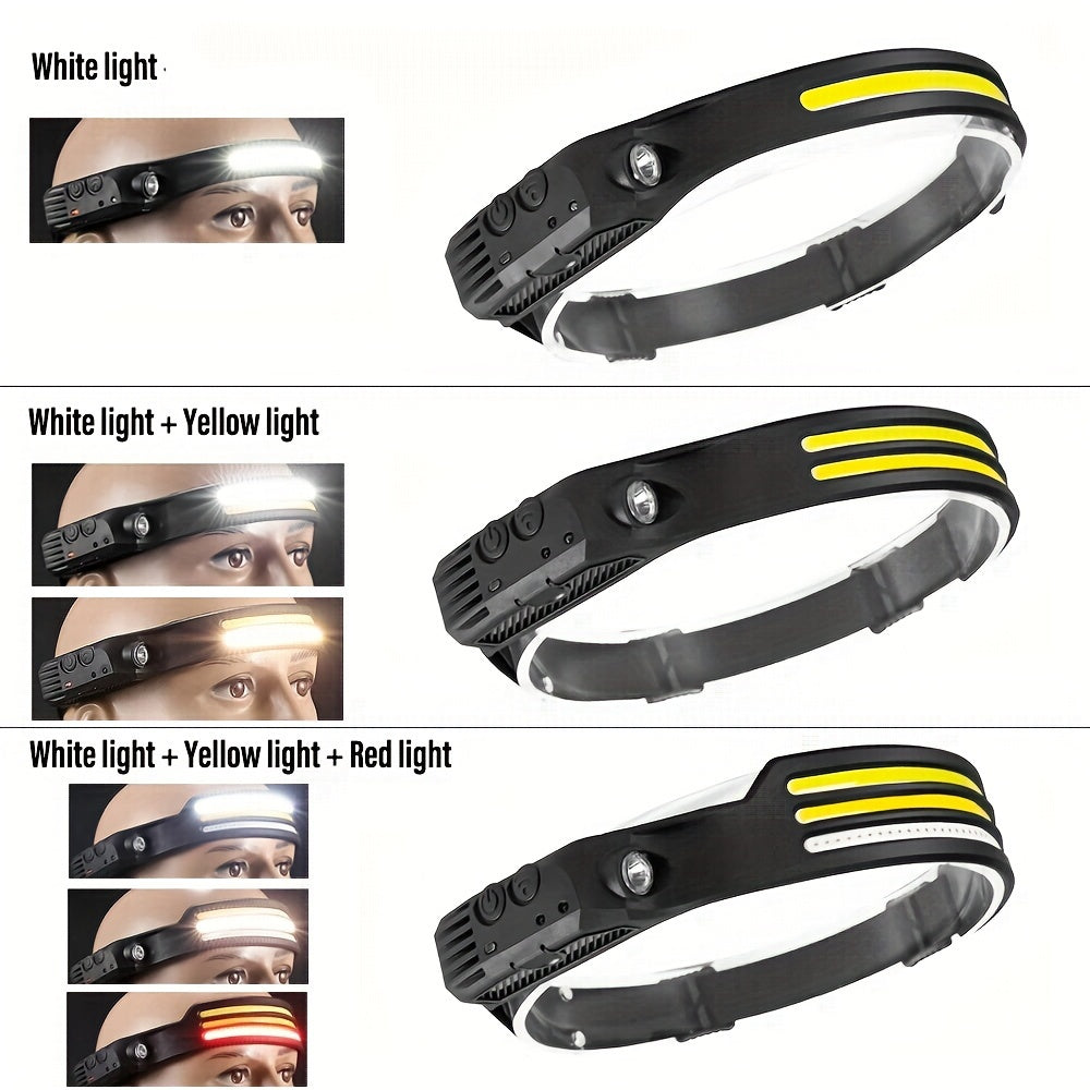 Rechargeable Motion Sensor LED Headlamp for Camping Running Fishing Hiking