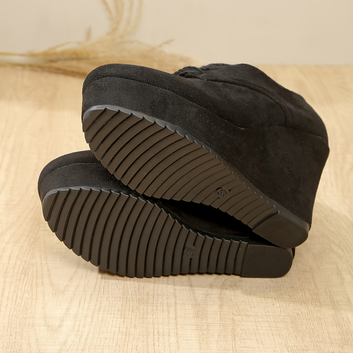 Women's Solid Color Casual Chunky Platform Shoes 10cm Heel Lightweight Boots