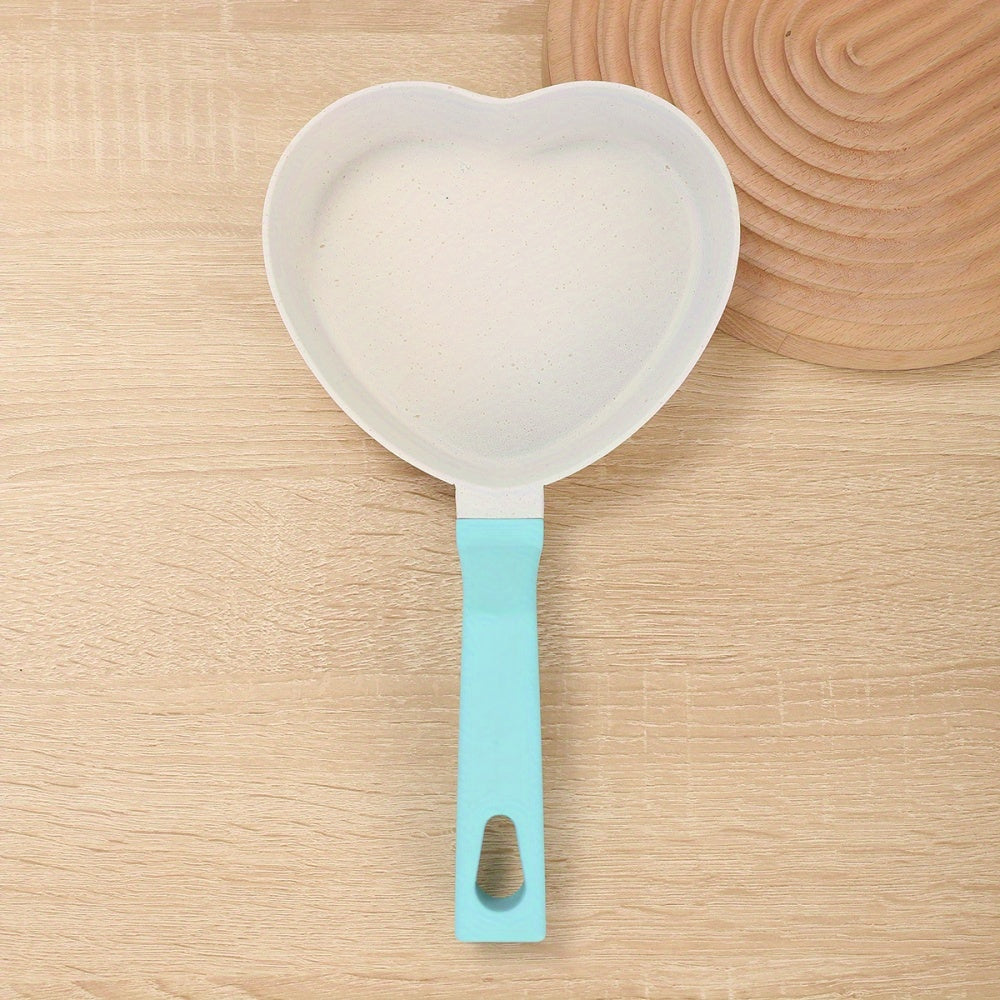 Sartén para huevos con forma de corazón, antiadherente, recubierta de piedra, de aluminio para tortillas, panqueques, hamburguesas