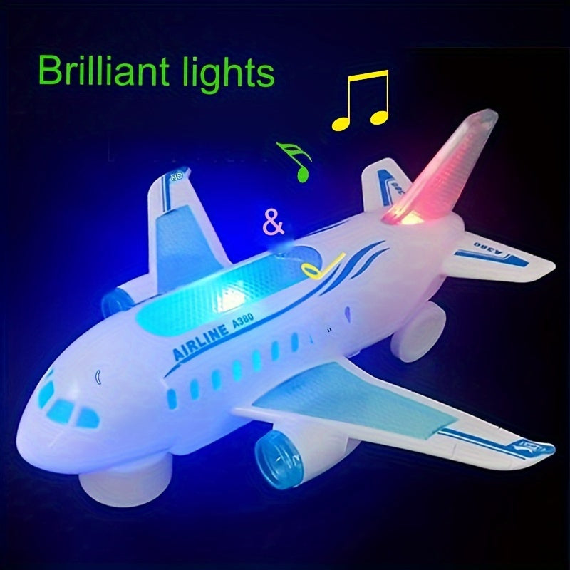 Toy Airplane for Kids 3-6 with LED Lights and Music Educational Toy Gift