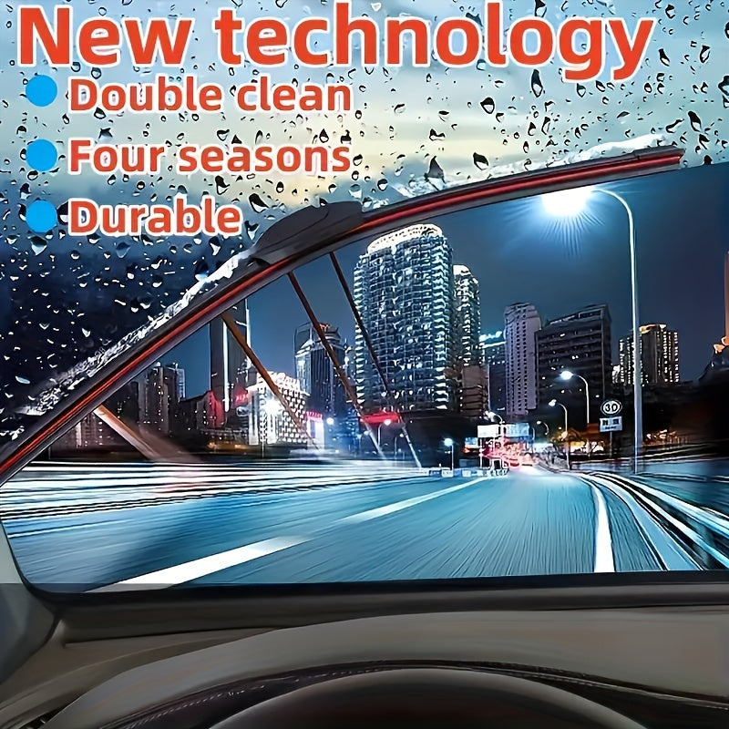 Lámina de limpiaparabrisas doble de goma para automoción, tipo U, duradera, estática, 1 pieza