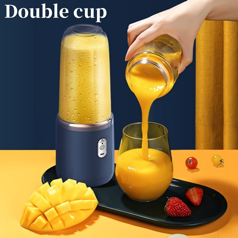 Portable 2-in-1 Blender Mini Juicer USB Rechargeable for Travel and Home