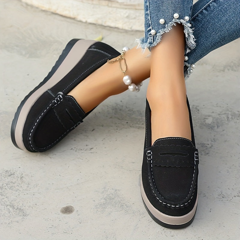 Women's Solid Color Loafers Slip-On Non-Slip Comfort Flats