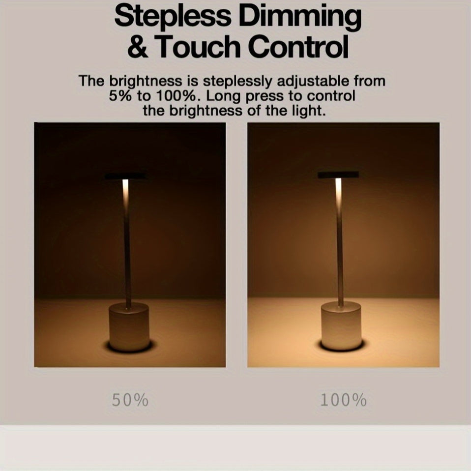 Contemporary Touch Control Table Lamp with Adjustable LED and Rechargeable Night Light in 3 Colors