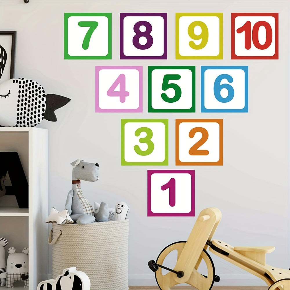 10 Pieces Self-Adhesive Anti-Slip Hopscotch Wall and Floor Stickers Frosted Material