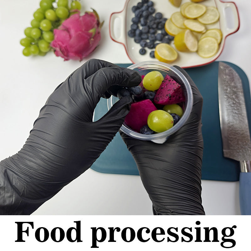 Black Disposable Gloves 101 Pieces, Powder-Free, Food Handling and Cleaning