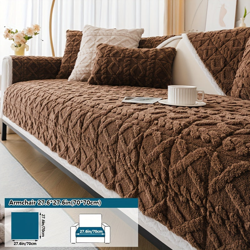 Плюшевый мягкий диванный подушечка для 1-4 местных диванов, нескользящая, моющаяся в машине, дружелюбная к питомцам