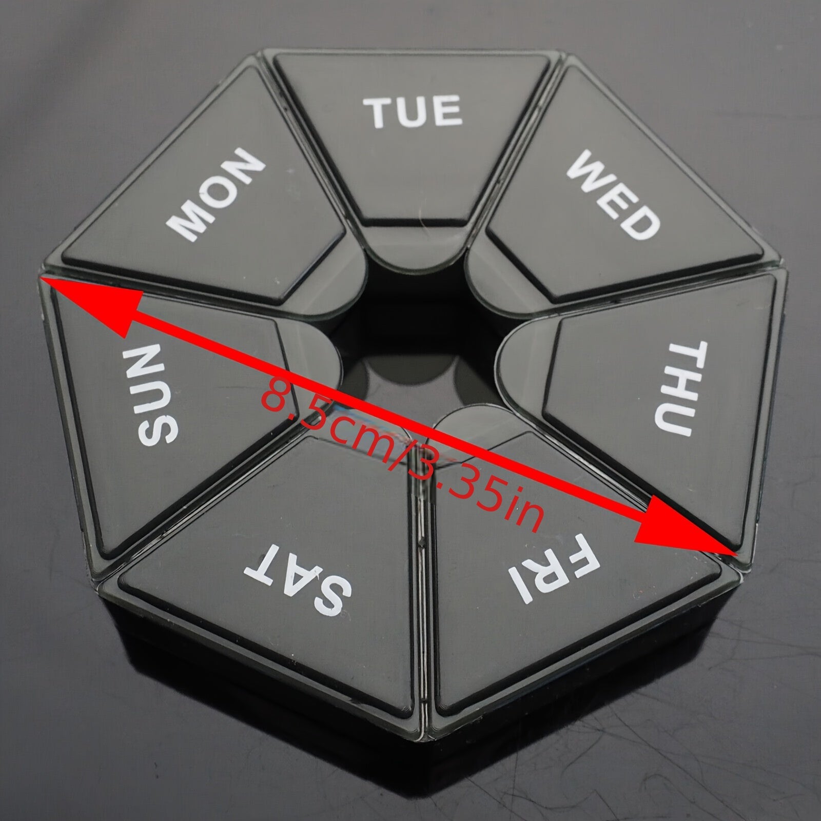 Portable 7-Day Plastic Pill Organizer with Weekly Labels for Travel