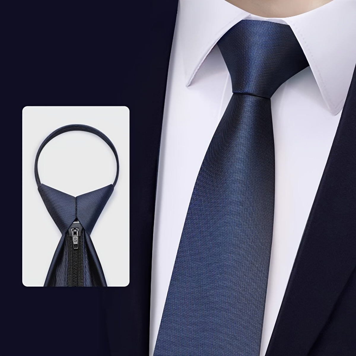 Men's Woven Polyester Zipper Tie 6cm Formal Business Work