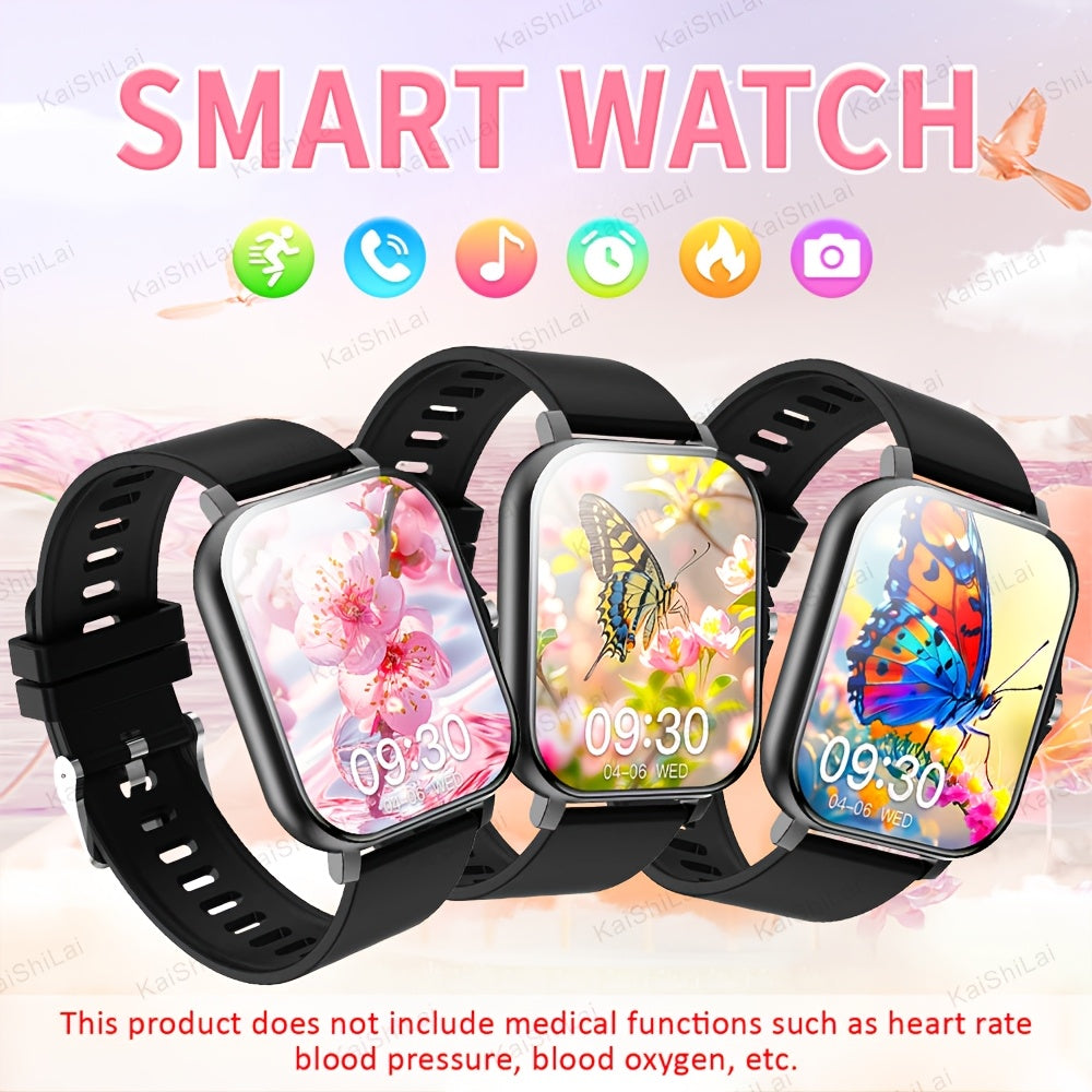 Smart Watch 4.65cm HD Touch Screen Fitness Tracker Call Text Music Weather Remote Camera Compatible with iPhone Android