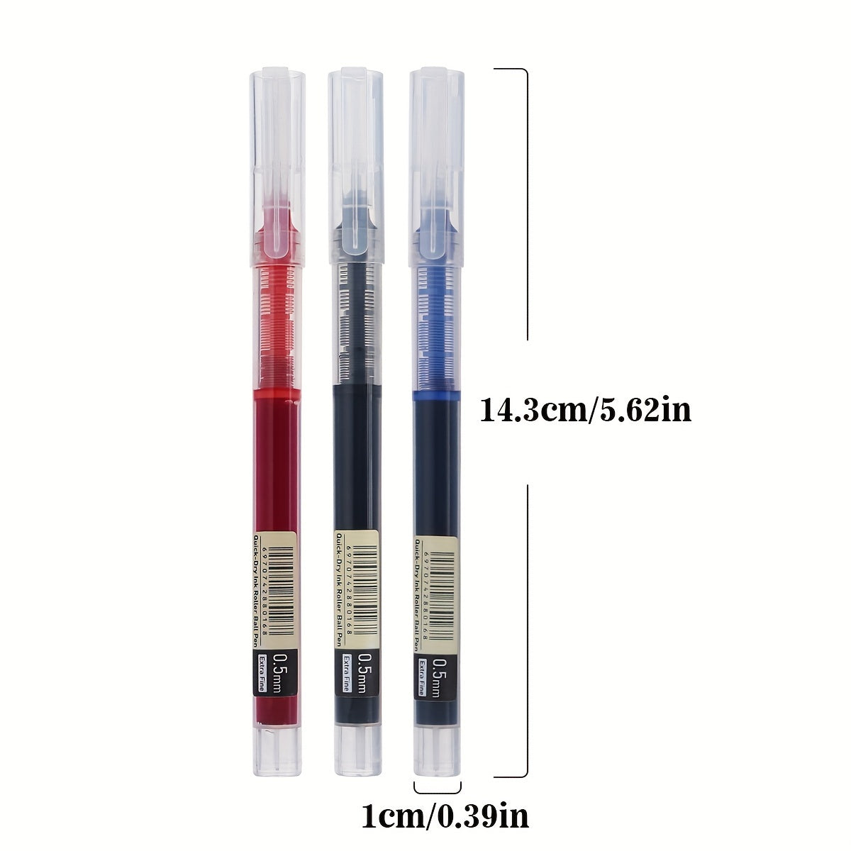 30pcs Ballpoint Pens Set 0.5mm Quick Drying Ink Black Blue Red for School Office