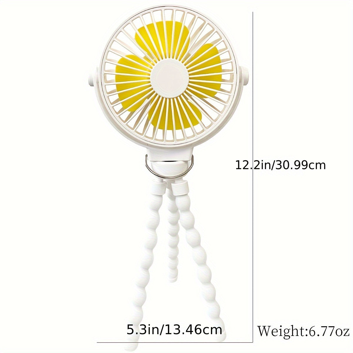 Mini Clip-On USB Fan with Flexible Legs Rechargeable Portable Personal Stroller Fan