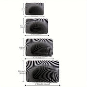 Rectangular Welcome Mat Non-Slip 3D Black Hole Pattern Indoor Outdoor