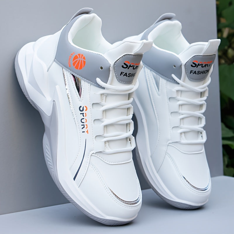 Men's High Top Basketball Shoes Microfiber Synthetic Leather Non-Slip Sole Casual Sneakers