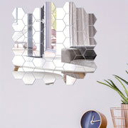 Hexagonal Mirror Wall Decals for Bathrooms Bedrooms Dorms Offices Gyms