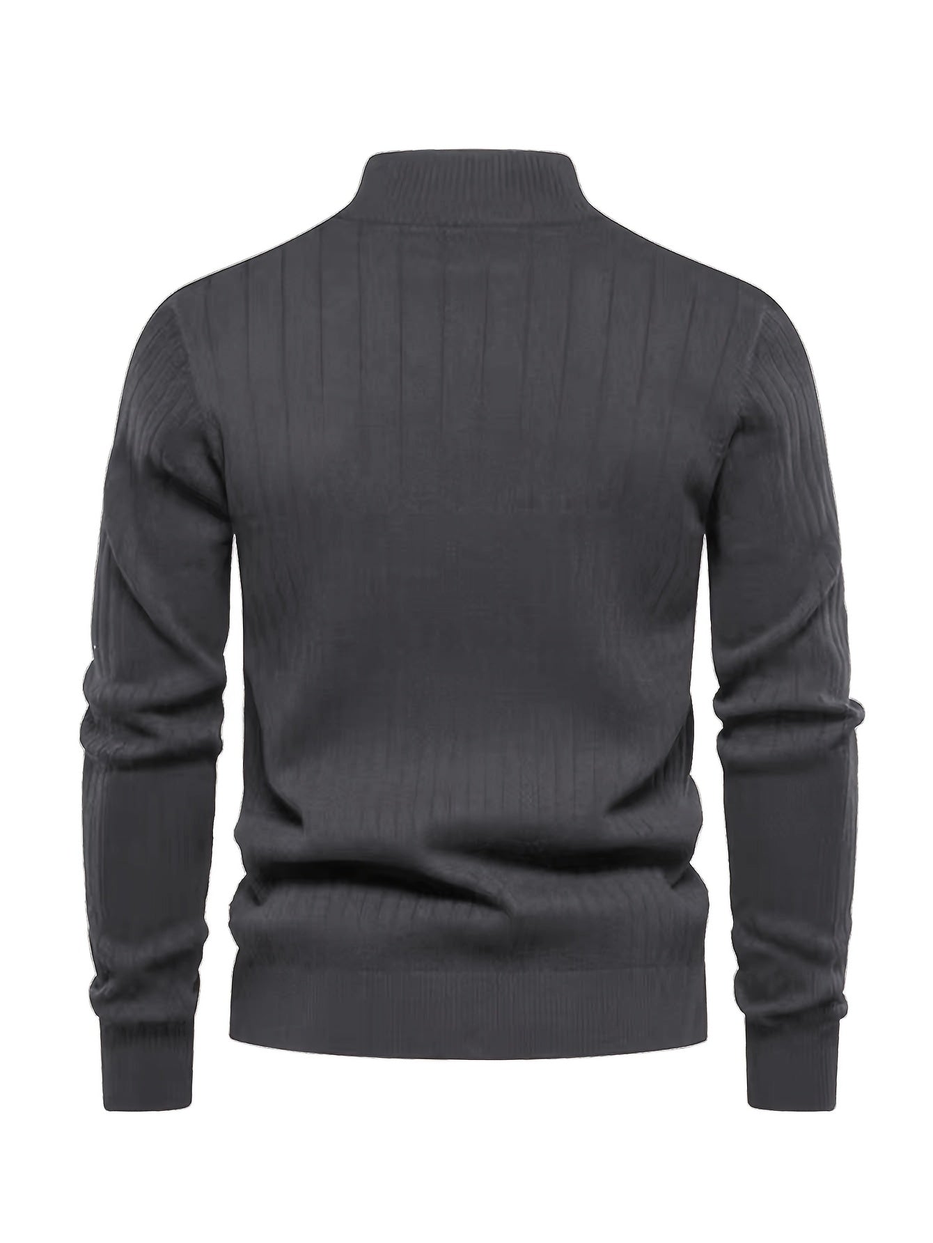 Men's Knitted Zip-Up Sweater Long Sleeve Stand Collar Solid Viscose Polyester Nylon