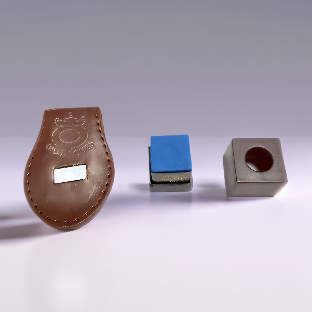 Magnetic Leather Billiard Chalk Clip for Pool and Snooker Storage