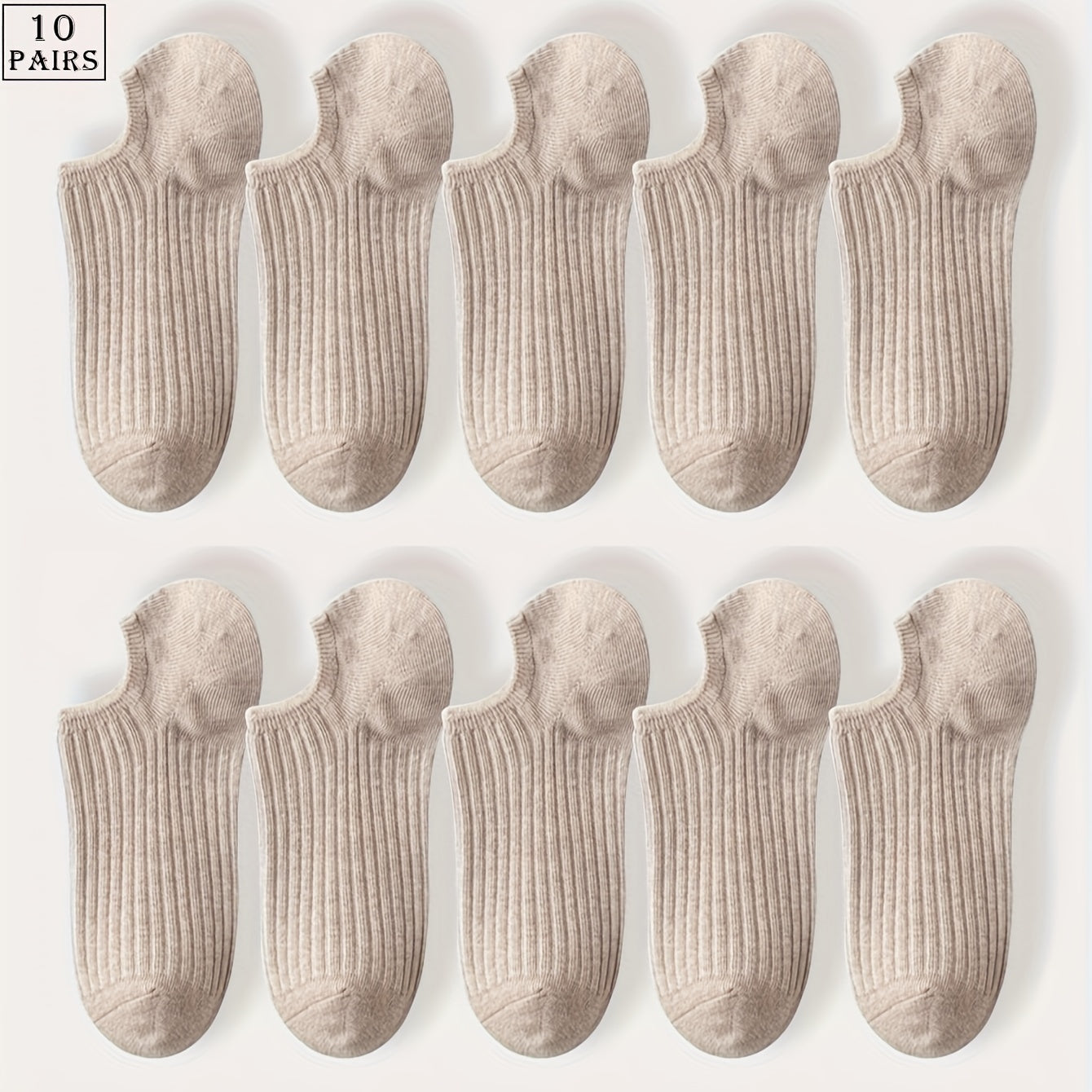 Men's Invisible Socks 5 Pairs Breathable Sweat-Resistant Anti-Odor Solid