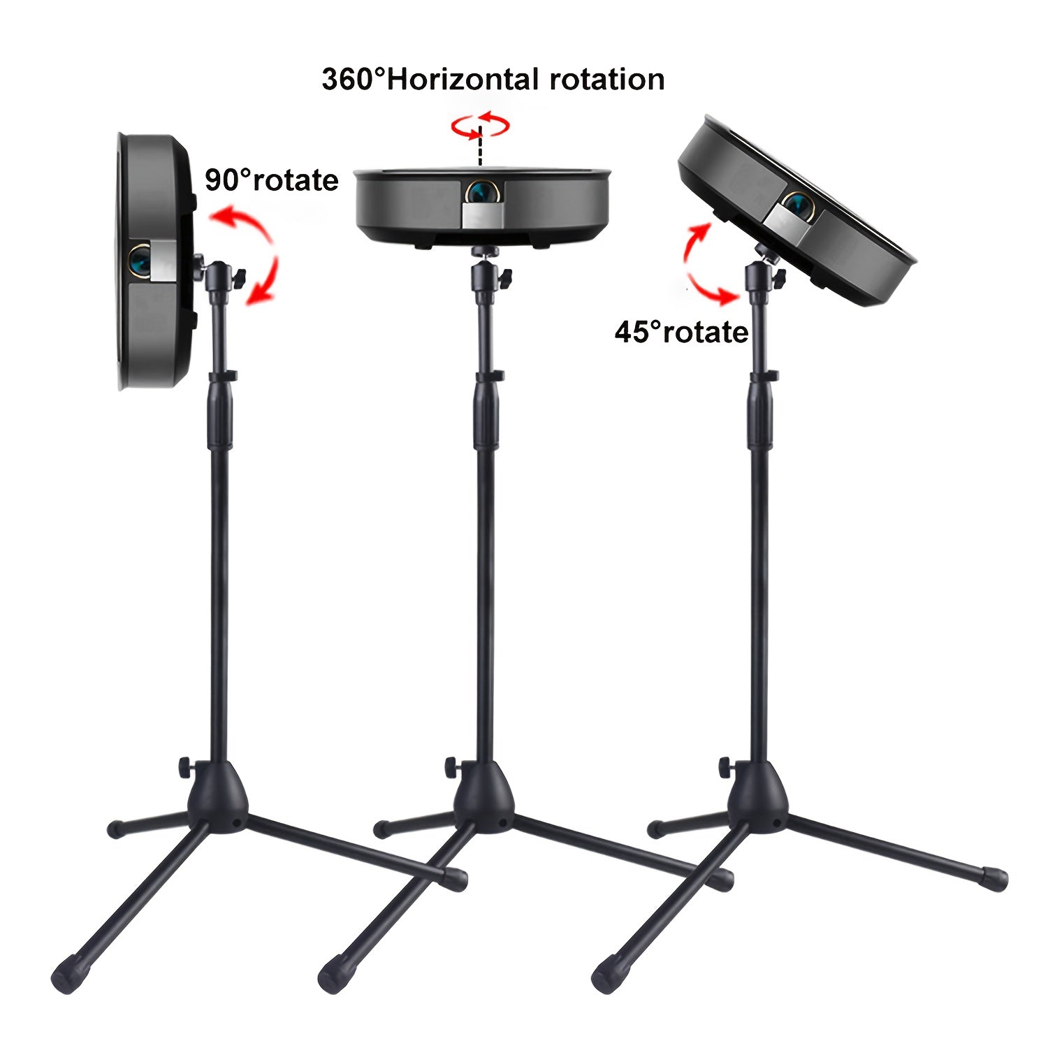 Mini Projector Tripod Stand with Adjustable Floor Height and 360° Rotating Ball Head