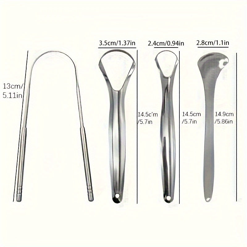 Stainless Steel Tongue Cleaner for Fresh Breath Halitosis Reduction