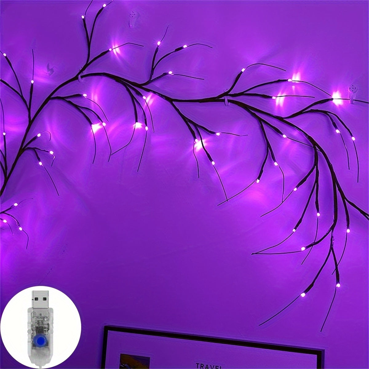 180 LED Waterfall Tree Fairy Lights with 9 Drops 2m Indoor USB Decor for Valentine's Day St. Patrick's Day Easter