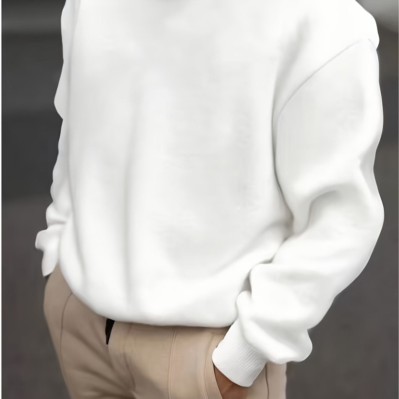 Suéter de cuello redondo con patrón geométrico para hombre, manga larga, ajuste regular, tejido de punto, para todas las estaciones