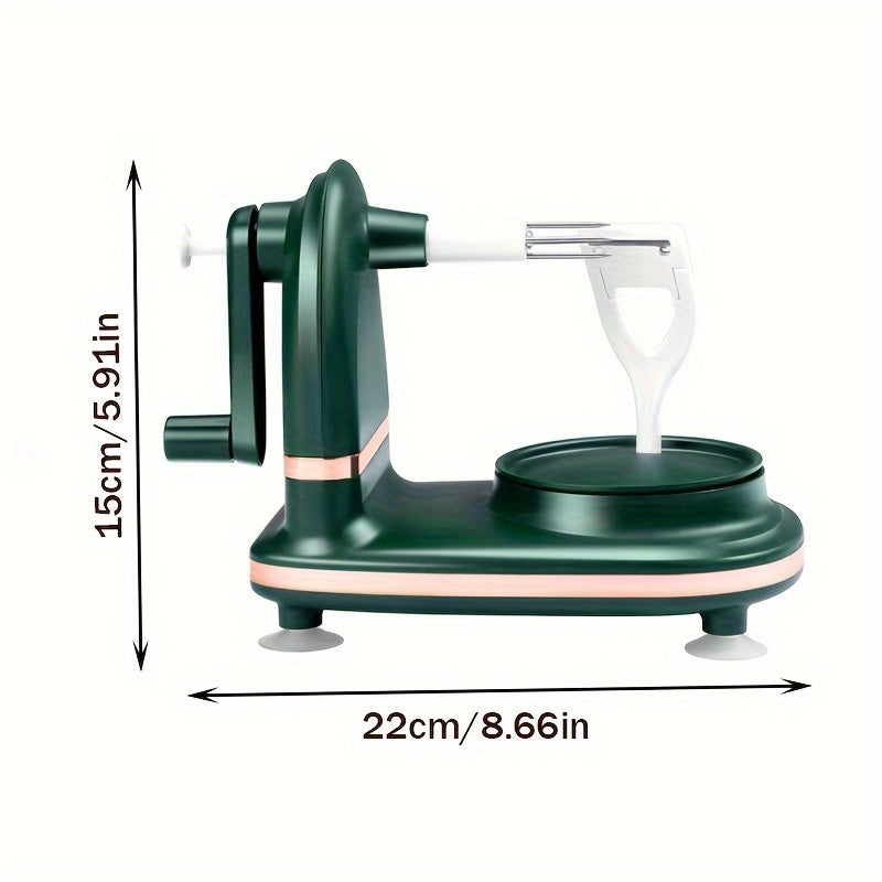 Qo'lga qulay tutqichli qo'lda olma qirqish - mevalarni avtomatik aylanish bilan osonlik bilan kesish va yadrodan ajratish, sizning oshxona ehtiyojlaringiz uchun mustahkam plastikdan tayyorlangan.
