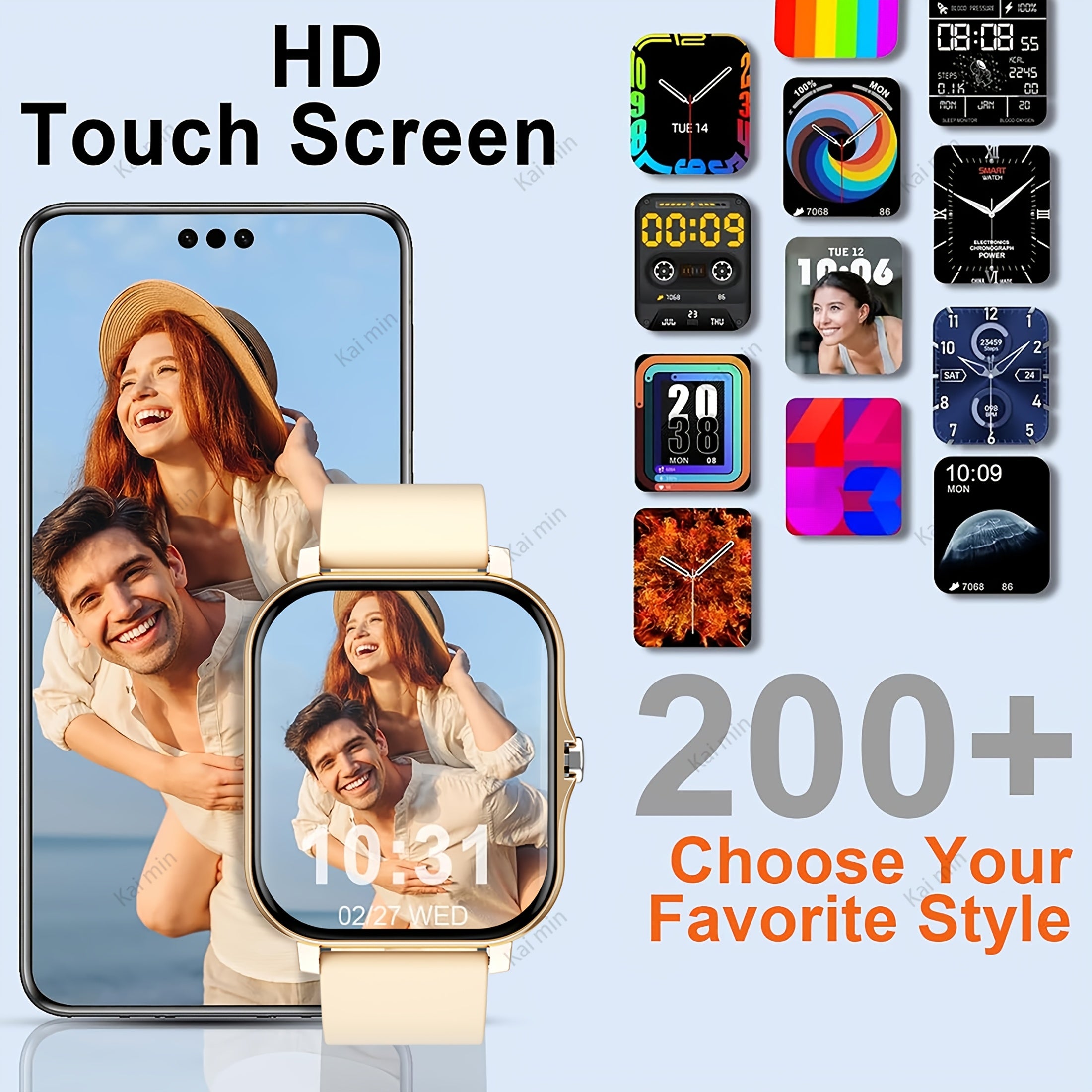 Full-Touch Screen Smartwatch for Men and Women with Fitness Tracking and Wireless Calls