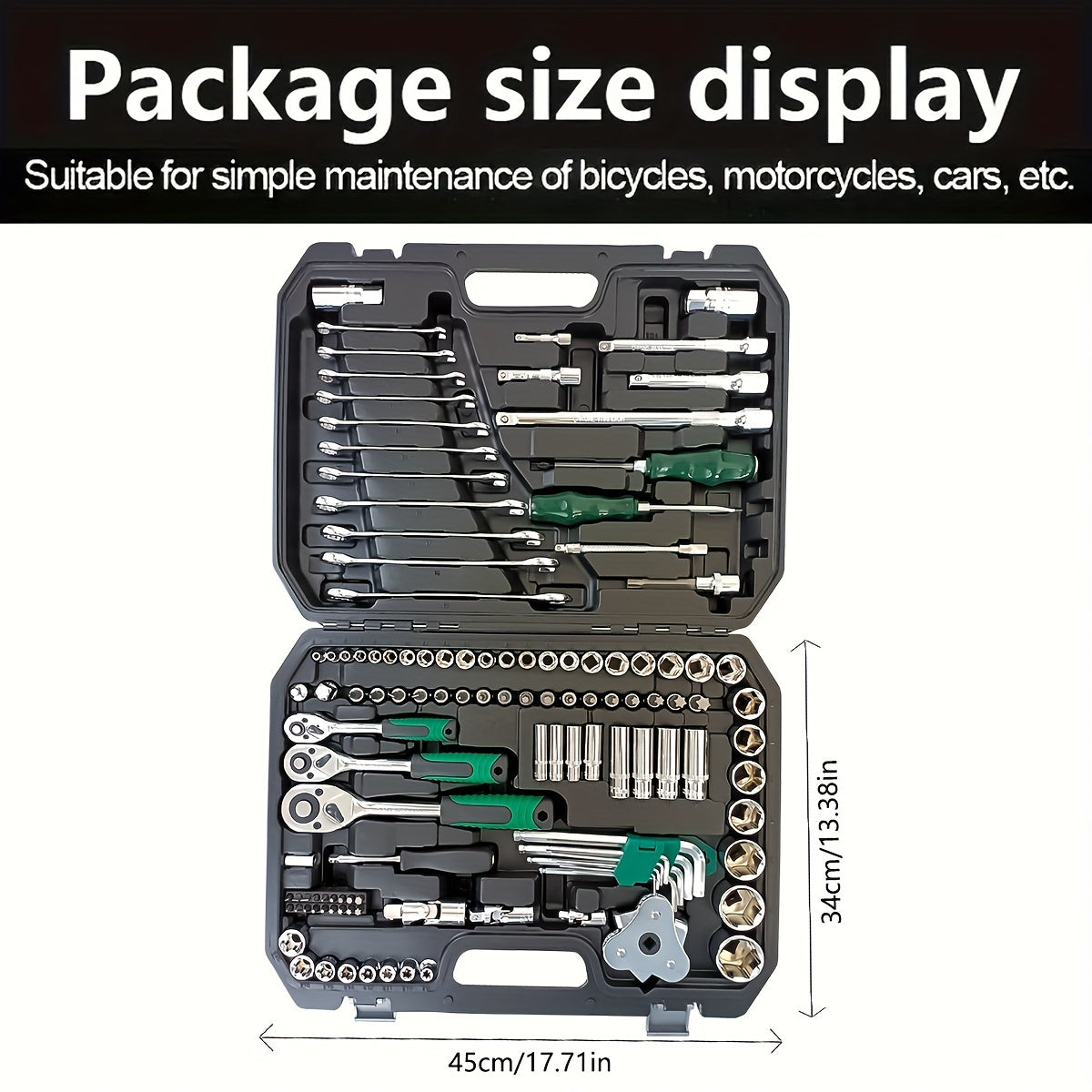 Kit de reparación de mangas de 46/121 piezas, acero, duradero, compacto, conjunto de herramientas