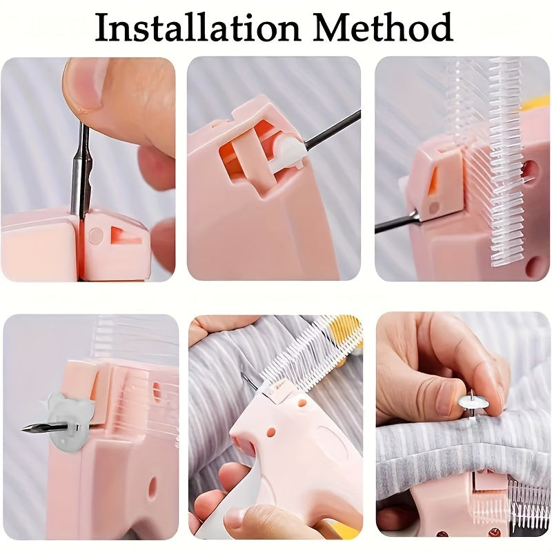 Set of 50 Bear Clips and 660 Adhesive Pins for Sewing, Quilts, and Sheets