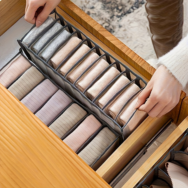 Large Fabric Storage Bins Set of 11 with Handles Stackable Foldable Collapsible Organizer for Clothes and More