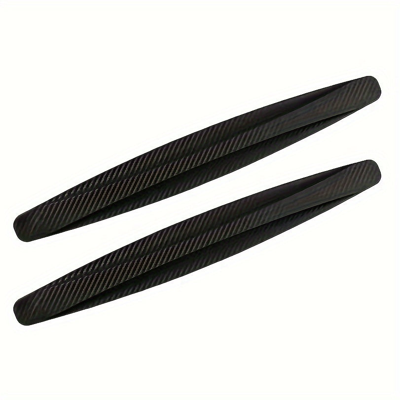 2pcs Carbon Fiber Style Rubber Door Edge Guards Bumper Lip Protector Stickers